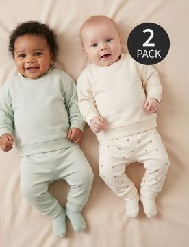 Confezione da 2 paia di pantaloni da tuta jogger - panna