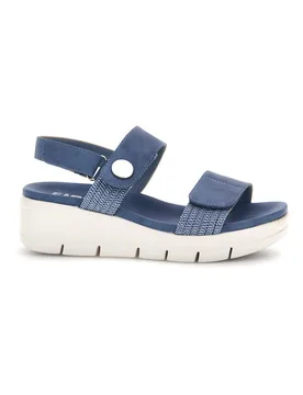 Sandali Azzurro denim con zeppa 4 37 - FIRST ACTIVE - FashionsVida