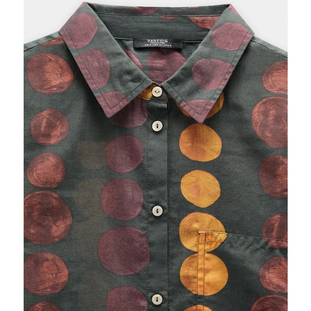 Camisa de mujer semitransparente con estampado de círculos - Parfois - FashionsVida