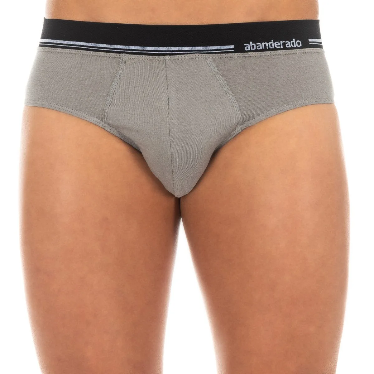 Mens Anatomical Front Breathable Fabric Brief A077h - Grey - Size Medium - Abanderado - FashionsVida