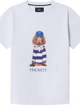 Maglietta A Maniche Corte Heritage Harry Optic White 11 Anni - Hackett - FashionsVida