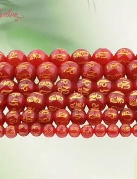 Mm Round Red Mantra Tibetan Agate Spacer Natural Stone Beads For DIY Necklace Bracelets Jewelry Making Strand 15 Inches - Aliexpress - FashionsVida