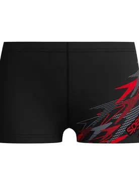 Medley Logo Swimming Boxer Anthracite / High Risk Red 11-12 Years Boys - Speedo - FashionsVida