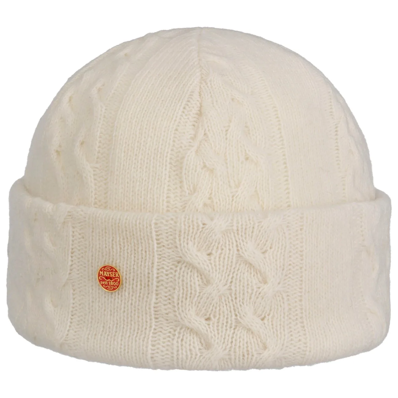 Joyce Cable Knit Beanie Hat by - cream white - Damen - Size: One Size - Mayser - FashionsVida