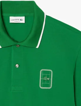 Polo de hombre de piqué estampado de corte clásico en de manga corta - Lacoste - FashionsVida