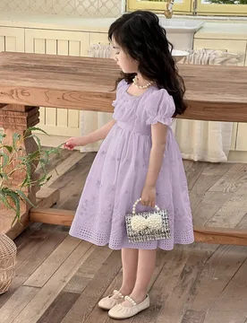Vestido bordado para niñas, ropa de otoño para niñas, ropa de vuelta al colegio - Shein - FashionsVida