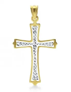 Croce uomo in Oro Giallo e Bianco GL-SON138349