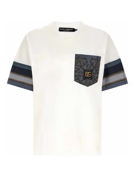 T-shirt con inserto in seta