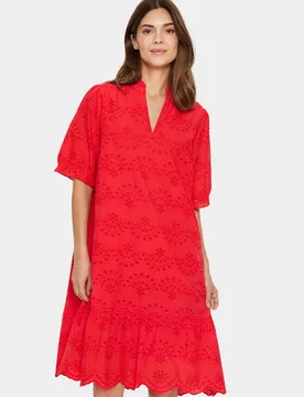 Women's Geleksa Lace A-Line Dress in Red Size: Large - Red - Size: L - Saint tropez - FashionsVida