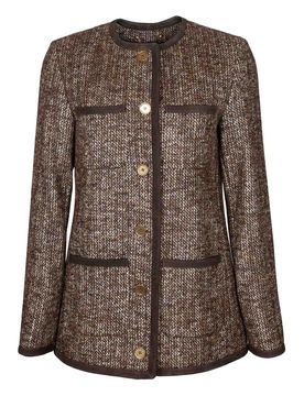 Giacca Journay In Tweed Di Lana Colore Coffe