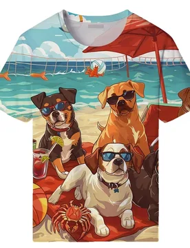 Men's 3d Printed Dog T-Shirt Summer Casual Loose Short Sleeve T Shirt Funny Pets Graphic Top Women Kids Cute Animal Tee Shirts - Aliexpress - FashionsVida