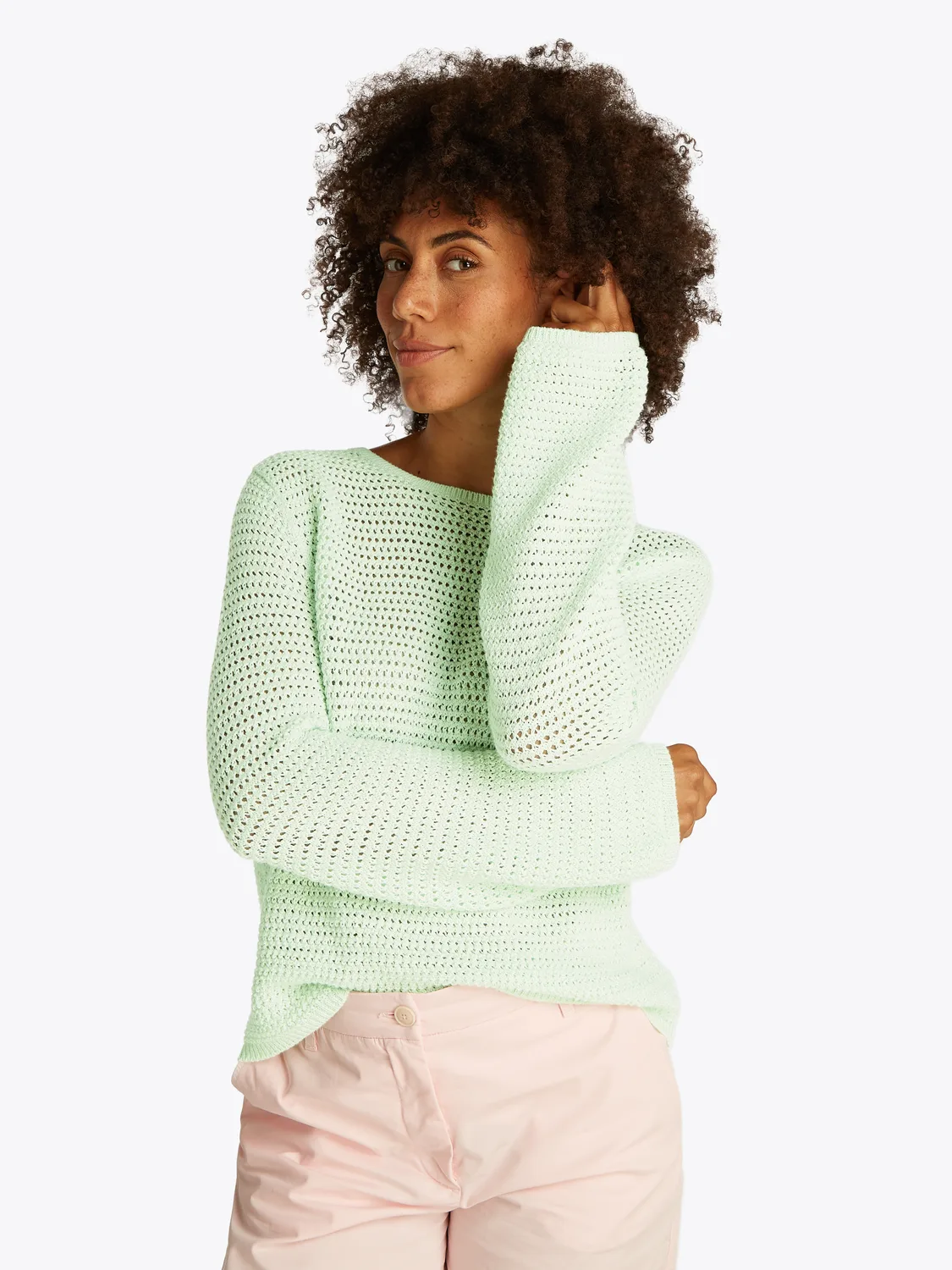 POINTELLE CROCHET OPEN-NK L WT female - S - FashionsVida
