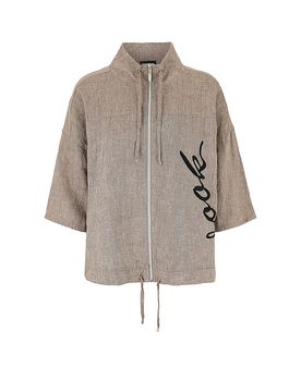 Chaquetilla de lino camel 48