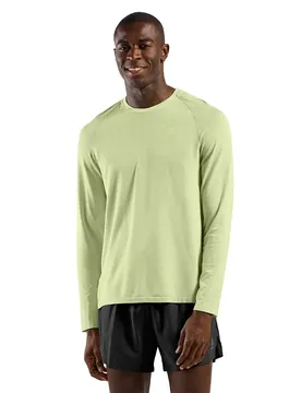 Maglietta A Maniche Lunghe Crew Essential Seamless Shadow Lime Melange S
