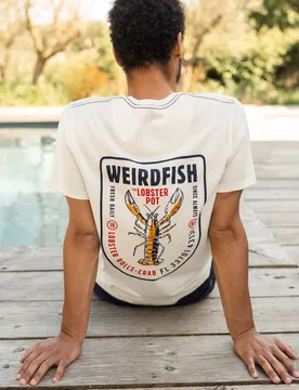 Lobster Pot Mens Back Print Graphic T-Shirt - Weird Fish - FashionsVida
