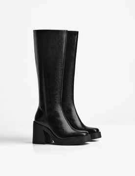 Bottes À Talon Et Plateforme 37 Noir