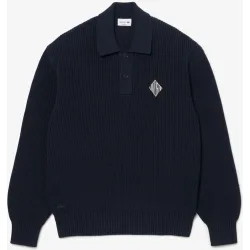 Jersey de hombre de punto de canalé perlado con insignia