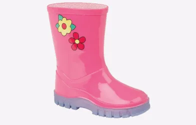 Childrens Unisex Puddle Wellingtons Kids - Pink - Size Uk 4 Infant