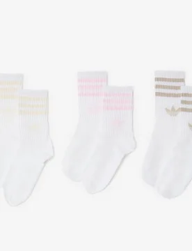 Chaussettes X3 Crew 3 Stripes blanc/rose 40/42 - ADIDAS ORIGINALS - FashionsVida