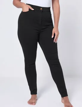 Women's Stretch Skinny AVA Jeans in Black Size: 18S - Black - Size: 18S - Yours - FashionsVida