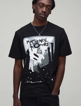 Herren Regular My Chemical Romance Black Parade Lizenz-Druck Oberteil Größe 4XL - boohooMAN - FashionsVida