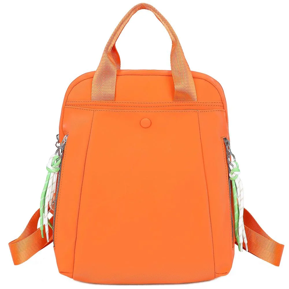 Women's Multi Functional School Work Travel Backpack in Orange - Orange - Size: One Size - Kitise - FashionsVida