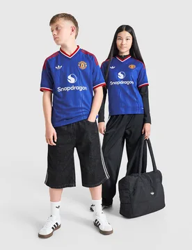 T Jsy Jr Man Utd Away Blu/wht#, blu blu Bambino taglia 9-10Y - Adidas - FashionsVida