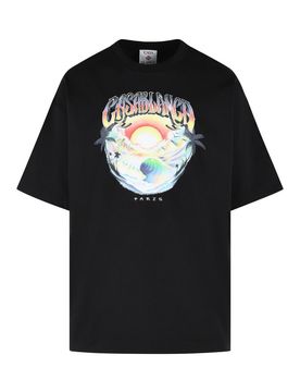 T-shirt nera in cotone 'casa airspray'