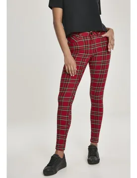 Pantaloni Skinny Tartan Red / Black 32