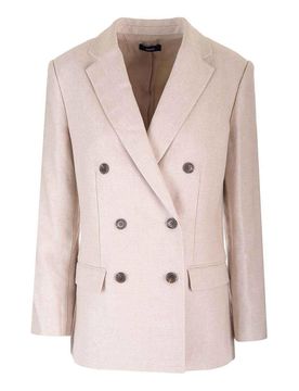 Blazer a doppio petto in twill di lino