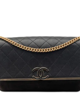 CC Stitched Caviar and Suede Lady Coco Flap - Chanel - FashionsVida