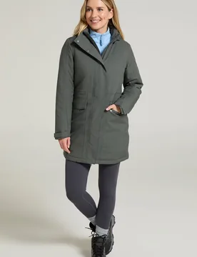 Rain On Womens Waterproof Padded Jacket - Green - Green - Size: 16 - Mountain Warehouse - FashionsVida