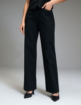 Sinsay - Jeans a gamba larga - nero