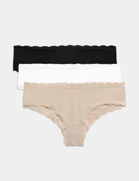 Pk Cotton Rich Hipster Knickers Opaline Mix female - M&S - FashionsVida