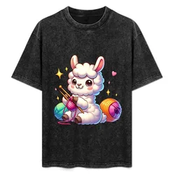 Cute Llama Knitting T-Shirt