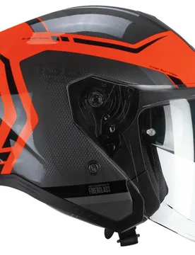 Casco Moto Jet 136M RNA FIBRA RIDE Nero Rosso fluo taglia 2XL - Cgm - FashionsVida