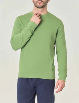Felpa verde girocollo in pima cotton peruviano - My Stuff - FashionsVida
