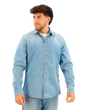 Camicia A Maniche Lunghe Clean Slim Fit Faded Thames L