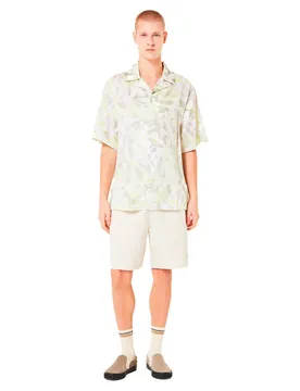 Chemise à Manches Courtes Printed Camo Palm Sulphur XL