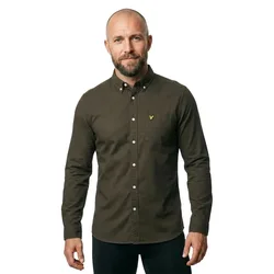 Camicia A Maniche Lunghe Plain Oxford Olive M