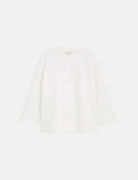 Sweatshirt mit 7/8-Arm Weiß XXL
