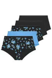 Pack Floral Full Briefs - Black - Size: 18-20