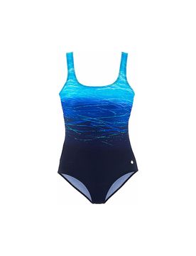 Maillot de bain avec imprimé batik et effet gainant bleu 42B