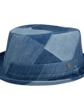 Prendick Pork Pie Cloth Hat by - denim - Female - Size: S (54-55 cm) - Lierys - FashionsVida