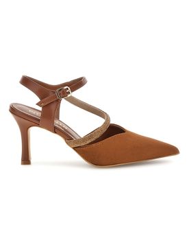 Décolleté marroni con cinturino 65302 36