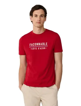 FaÇonnable Maglietta A Maniche Corte Cote Dazur Breton Red L