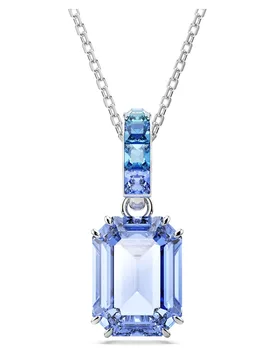 Pendente Millenia, Taglio ottagonale, Blu, Placcato rodio OS - Swarovski - FashionsVida