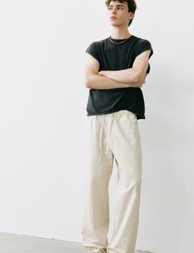 Pantaloni Jogger Misto Lino