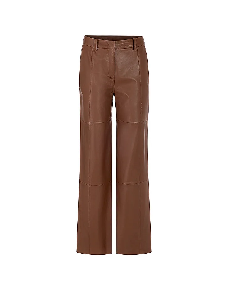 Pantalones de cuero WARRI marrón 34 - Marc cain - FashionsVida