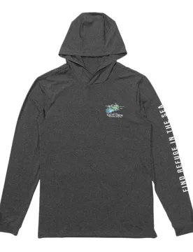 Rash Guard Manches Longues Surface Hood Sunshirt Charcoal Heather M - Salty Crew - FashionsVida